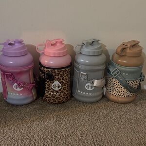 HydroJug Set with Stylish Sleeves - Purple, Pink, Gray, Tan